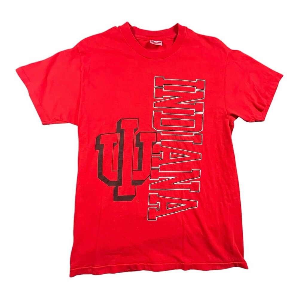 Vintage Indiana Hoosiers University 90s Graphic Hanes T Shirt Mens Large USA